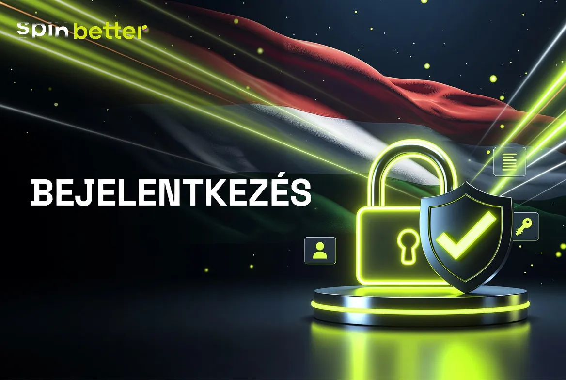 SpinBetter belépés képernyője azonosító és jelszó mezővel